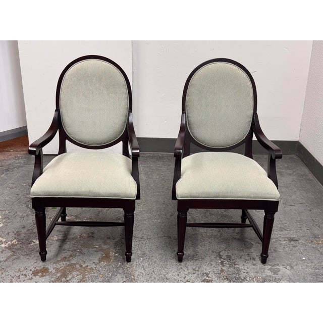 Bernhardt Oval-Back Dining Armchairs, Pair For Sale - Image 9 of 12