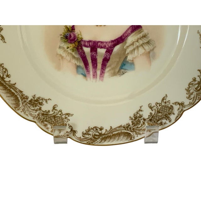 Metal 19thC Sèvres Marked Portrait Plate Madame Du Barry Signed Debrie Made in France c.1890-1910 For Sale - Image 7 of 10