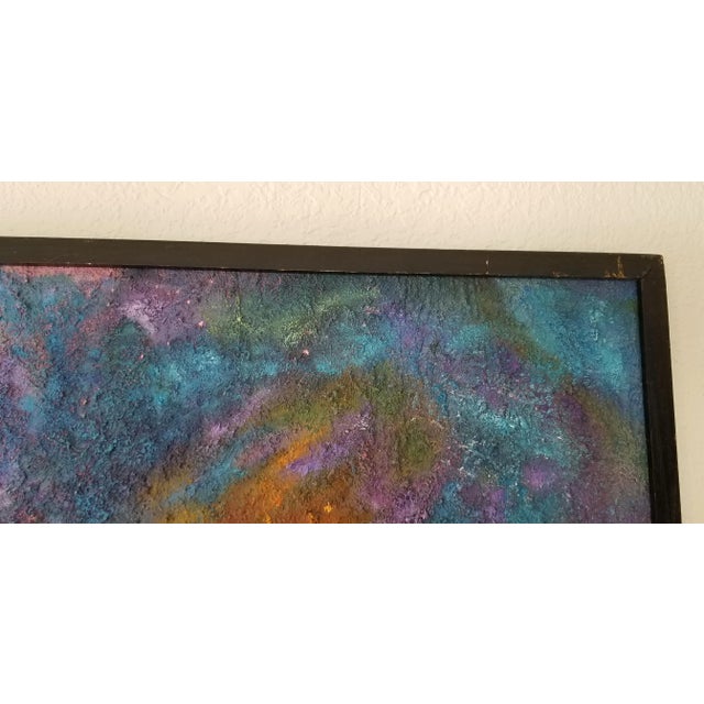 1990s Gloria R Mixed Media Textured Abstract Painting For Sale - Image 9 of 12