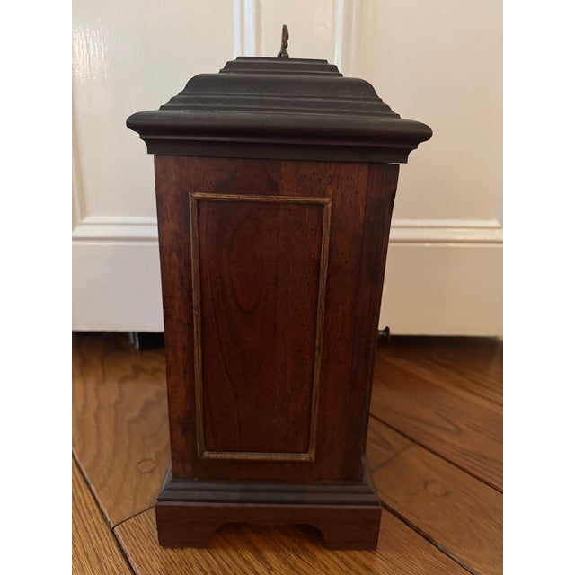 Coffee Vintage Chiming Mantle Clock For Sale - Image 8 of 9