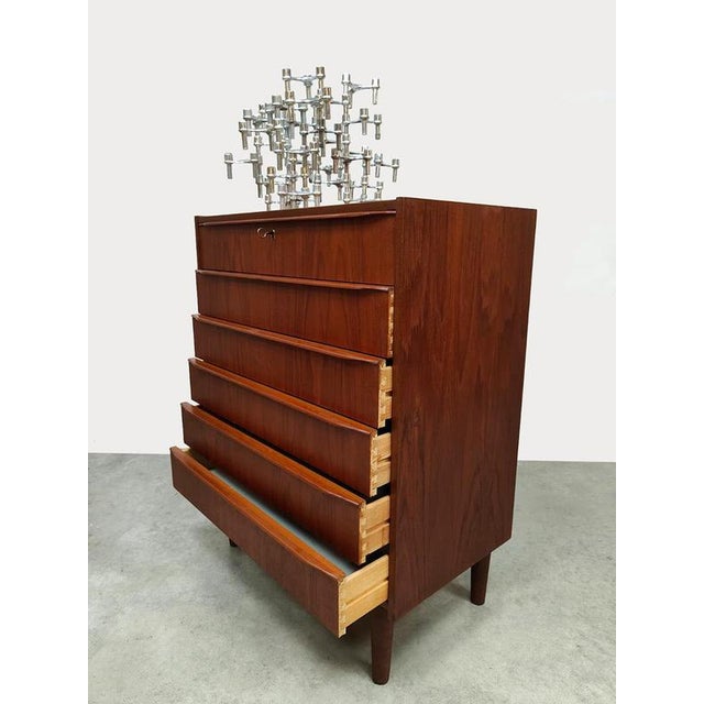 Vintage Danish Chest of Drawers in Teak, 1950s For Sale - Image 4 of 6