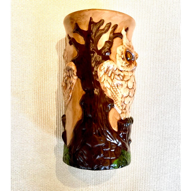 1970s Ceramic Owl Umbrella Stand Chairish