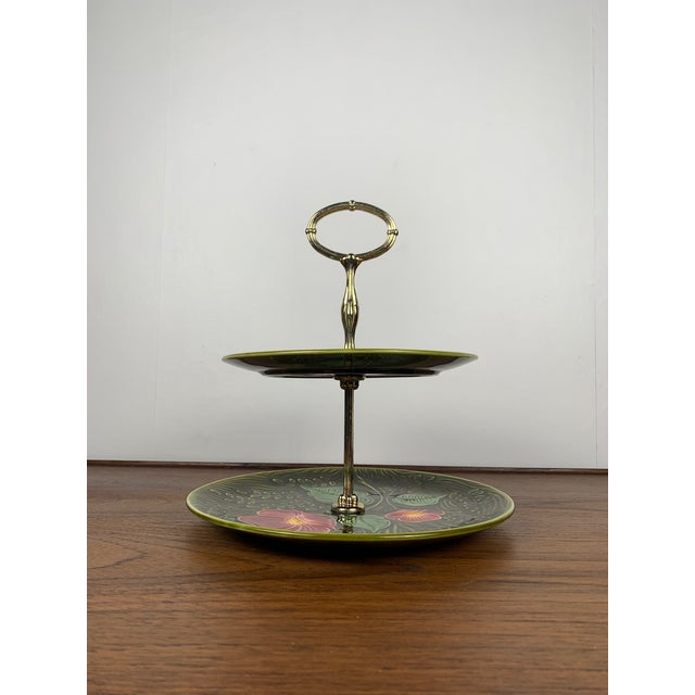 2-Tiered Majolica Serving Tray from Sarreguemines, 1920s For Sale - Image 10 of 13