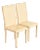 Mario Bellini Style Italian Modern Cream Leather Wrapped High Back Side Chairs or Dining Chairs, Pair For Sale