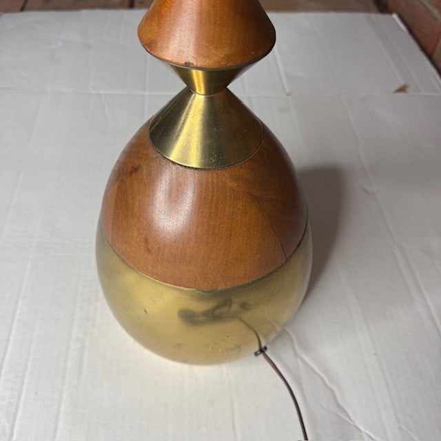 Wood Tony Paul for Westwood Studio Sculptural Mahogany & Brass Table Lamp, Mid-Century Modern 1950s For Sale - Image 7 of 12