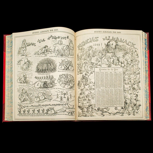 Textile Antique Punch Book, Almanac Compendium, English, Humour, Illustrated, Victorian For Sale - Image 7 of 12