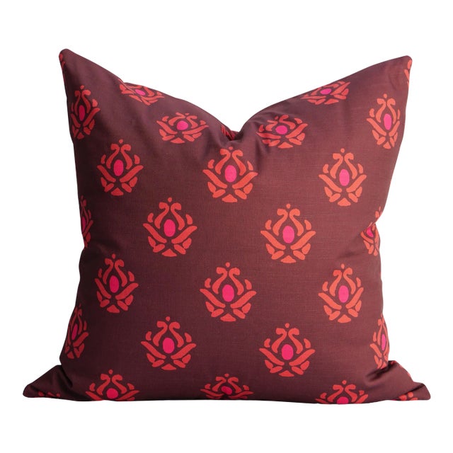 Harper Pillow Cover in Maroon For Sale