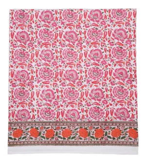 Riyad Fitted Sheet, Queen - Pink & Orange