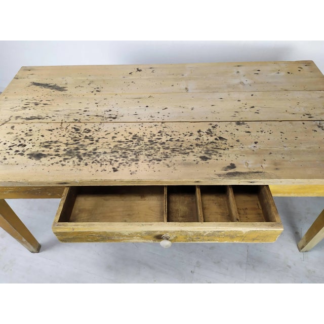 Vintage Rustic Wood Farmhouse Table For Sale - Image 14 of 18