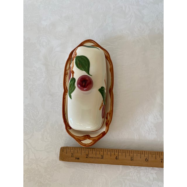 Ivory Vintage Franciscan Apple Pattern Butter Dish For Sale - Image 8 of 11