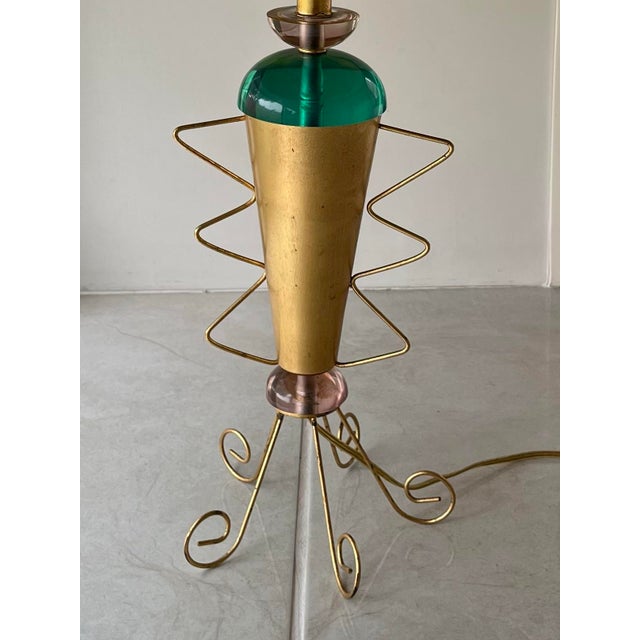 Underwriters Laboratories 1970s Van Teal Style Table Lamp, Gold With Lucite For Sale - Image 4 of 9