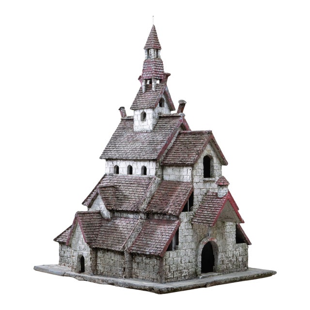 20th Century French Folk Art Concrete Model of Church For Sale
