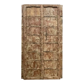 Antique Indian Doors, Barndoor, Vintage Teak Garden Gate, 84 For Sale