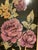 Gorgeous burst of purple and pink blooms on a black backdrop. The yellowed distressed wood frame brings out the gold...