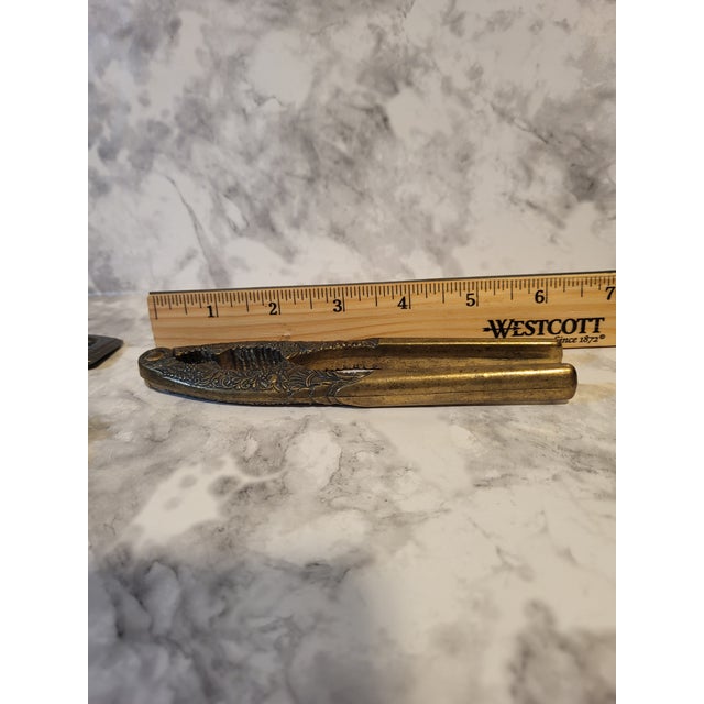 1970s Vintage Brass Wine Bottle Opener Nut Cracker For Sale - Image 5 of 12