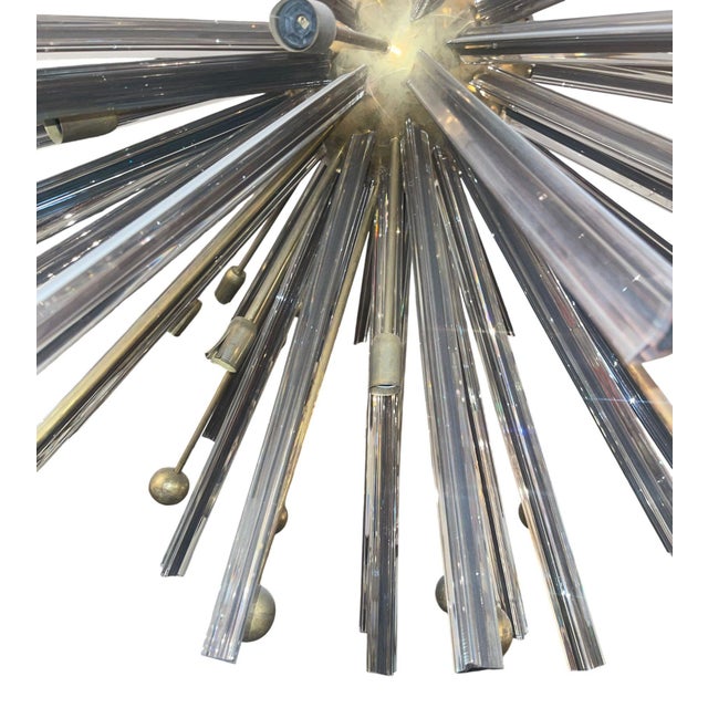 Vintage Italian Murano Glass Sputnik Semi-Flush Mount Chandelier, 1980's. For Sale In Los Angeles - Image 6 of 7