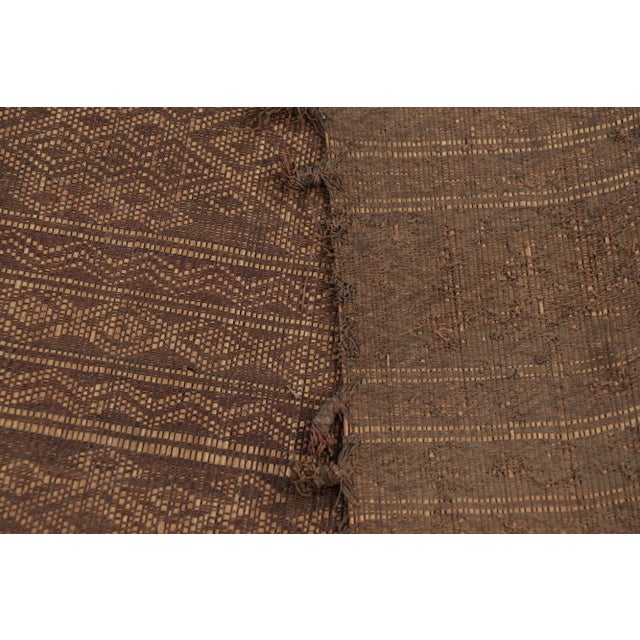 Vintage Tuareg Square Mat in Brown and Gold With Geometric Patterns- Rug & Kilim For Sale - Image 10 of 10