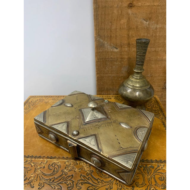 Metal Antique Handmade & Hand-Tooled Metal Box From the Tuareg People of Mali For Sale - Image 7 of 9