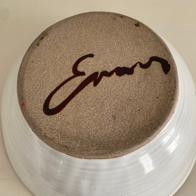 1980s Raku Style Studio Art Pottery Bowl by Evans For Sale - Image 12 of 12