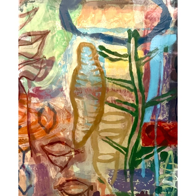 Gary Denmark, Large Gary Denmark Contemporary Abstract Flora Monotype Print Monoprint Artist For Sale - Image 9 of 10