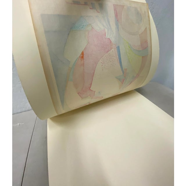 Paper Stanton Macdonald-Wright "Departing Spring" Original Woodblock C.1966 For Sale - Image 7 of 9