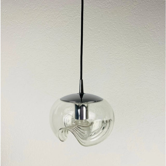 Transparent Glass Pendant Lamp by Koch & Lowy for Peill and Putzler, 1960 For Sale - Image 9 of 13