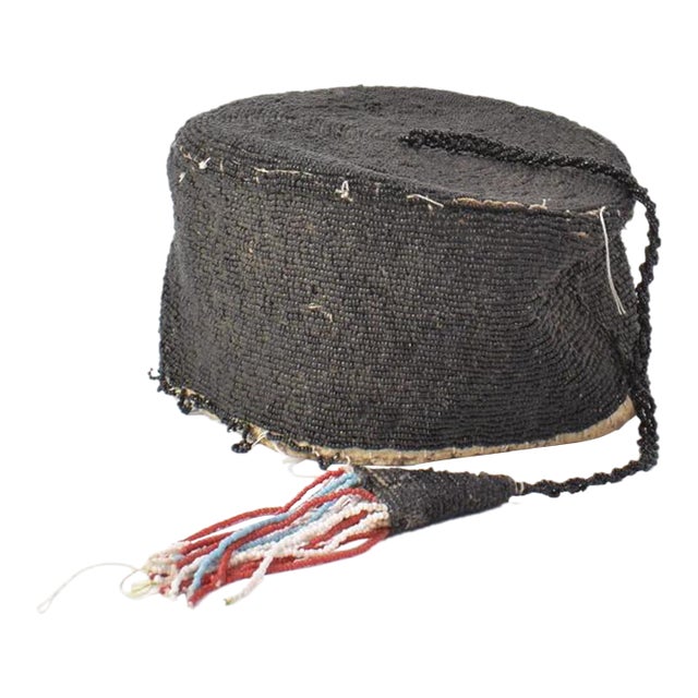 Early 20th Century Yoruba Beaded Hat Nigeria Sidley Collection For Sale