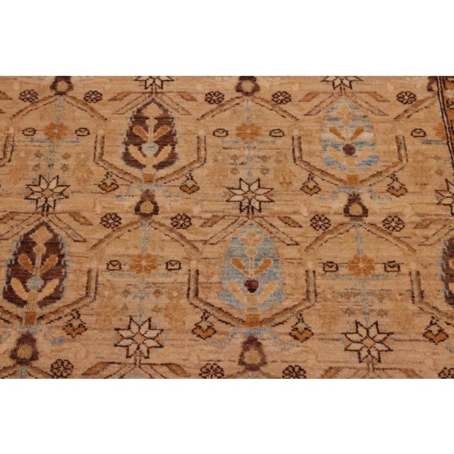 Oriental Ziegler Tan Brown Hand-Knotted Wool Rug - 6'2'' X 9'10'' For Sale - Image 4 of 8