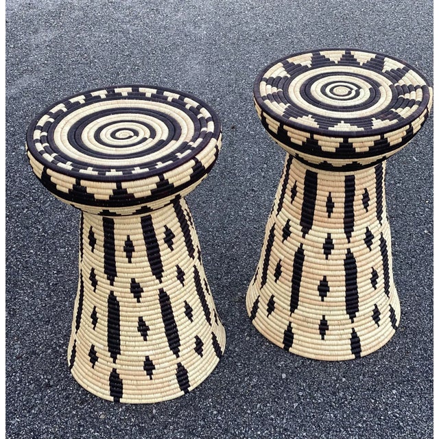 Handmade Woven Patterned Side Table For Sale In Little Rock - Image 6 of 9