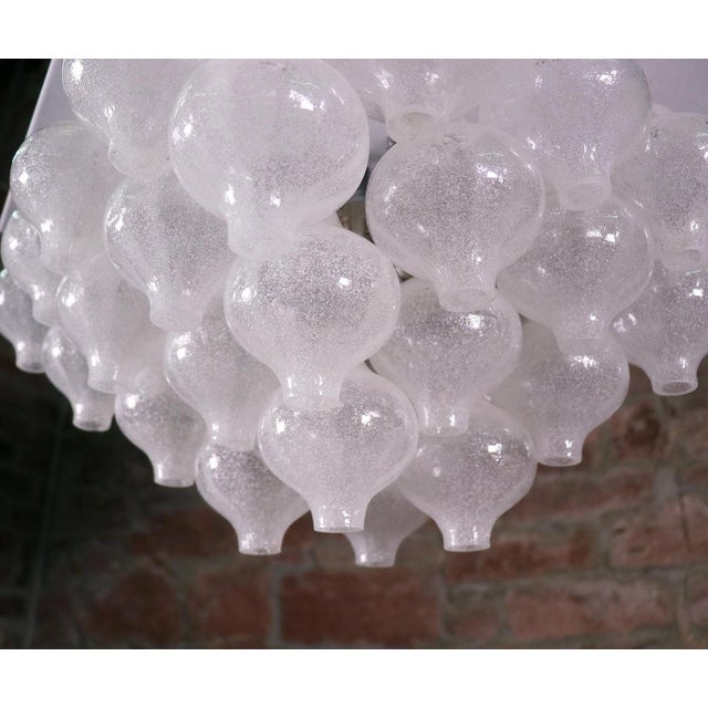 1960s Pyramid Flush Mount in Tulipan Murano Glass & Nickel, 1960s, Austria For Sale - Image 5 of 13