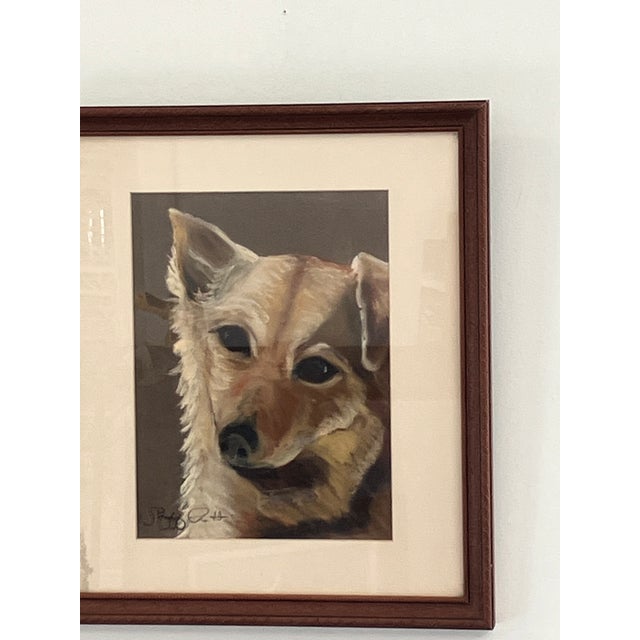 Vintage Pastel Dog Portrait by J. Buff Pratt, Mid-Century Framed Animal Art For Sale - Image 4 of 8