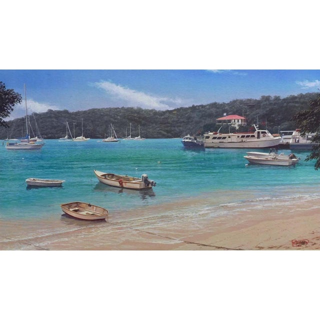 Impressionist Pete Peterson "Cruz Bay" Seascape Hand Signed Limited Ed. Fine Art Print For Sale - Image 3 of 6