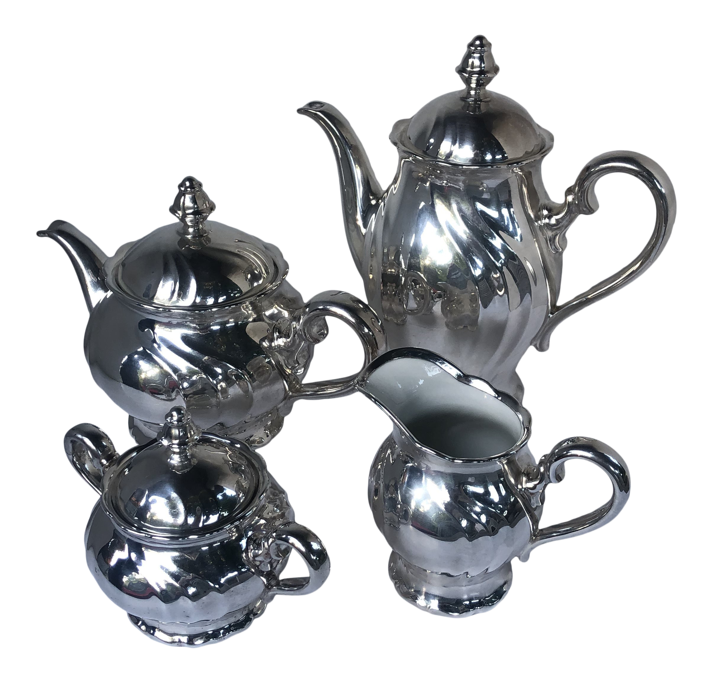 Hutschenreuther Sterling Silver Porcelain Overlay Coffee Tea