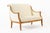Antique French Art Deco Two-Seat Loveseat Sofa Cream Upholstery 1940s For Sale - Image 12 of 12