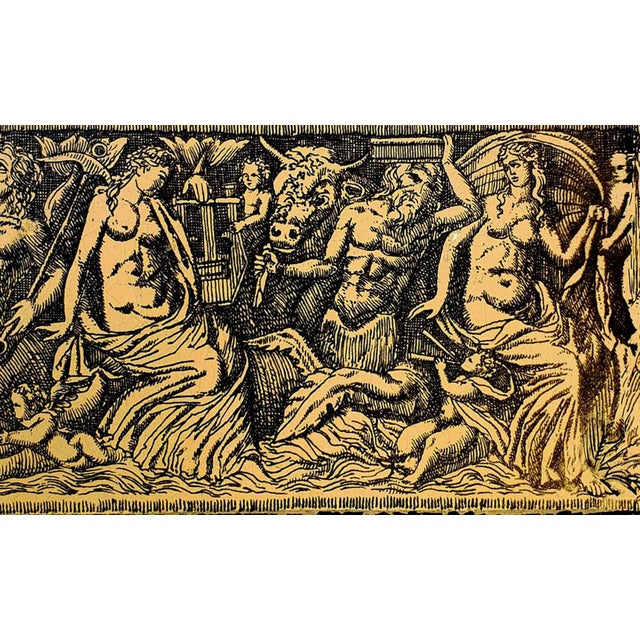 Black Piero Fornasetti Bordo Bassorilievo Coffee Table, Black and Gold, Milan, Circa 1955 For Sale - Image 8 of 9