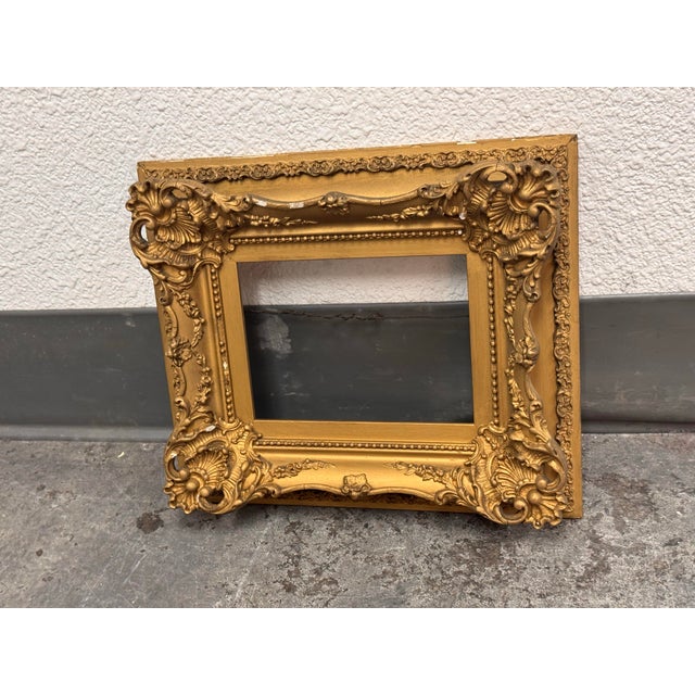 Gold Small Rococo Style Gilt Picture Frame, Antique For Sale - Image 8 of 12
