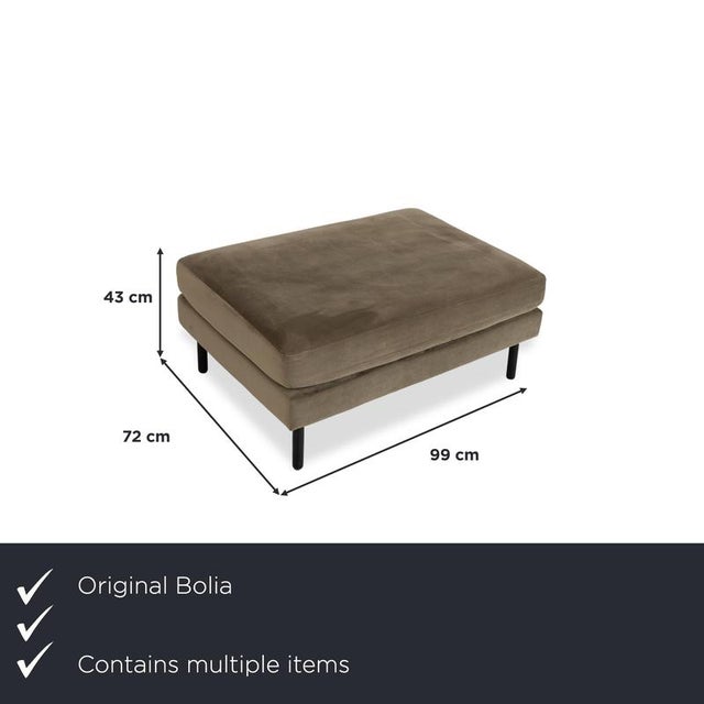 Modern Scandinavia 3-Seater Sofa and Ottoman in Olive Green Upholstery from Bolia, Set of 2 For Sale - Image 3 of 18