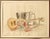 Pencil and watercolor on paper. Hand signed and dated. Delicate still life with musical instruments and flowers. Matted,...