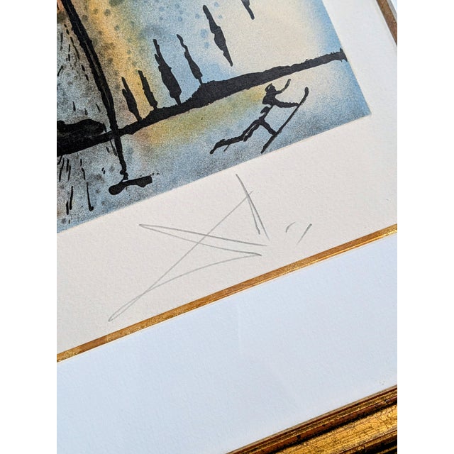 1980s Salvador Dali, Don Quichotte, Original Hand Signed Color Lithograph and Relief on Paper, 1983 For Sale - Image 5 of 11