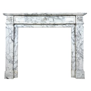 Louis XVI White Marble Chimney, 1890s For Sale