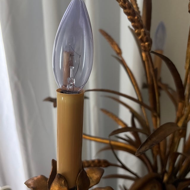 Antique Gold Gild Wheat Style Table Lamp For Sale - Image 11 of 11