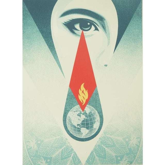 Shepard Fairey, aka Obey Giant (1970) Tear Flame Original color lithograph Signed and dated 2024 in pencil On wove paper,...