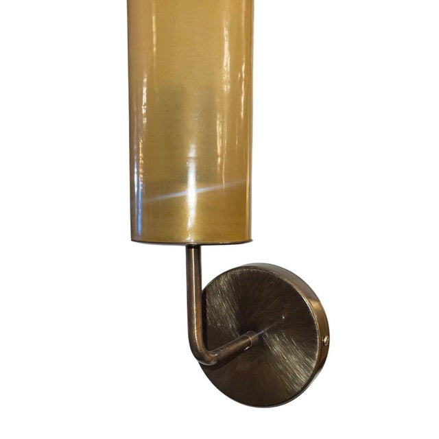 1970s Four Sconces W/ Amber Murano Glass Tubes Style of Agne Jakobsson. Italy, 1970's. For Sale - Image 5 of 6