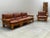 Scandinavian Modular Sofa in Pine and Cognac Leather, 1970s, Set of 4 For Sale - Image 14 of 18