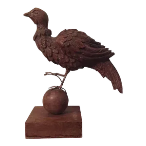 19th Century American Carved Wood Bird Model of a Pheasant