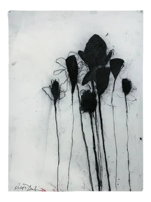 Robert Baribeau "Multiple Stems in Black", Painting