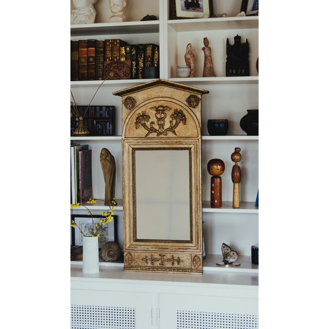 Antique Gustavian Trumeau Gold Mirror With Dry Scraped Surface - P. Holmberg. Stockholm. Sweden. 1830. For Sale - Image 10 of 10