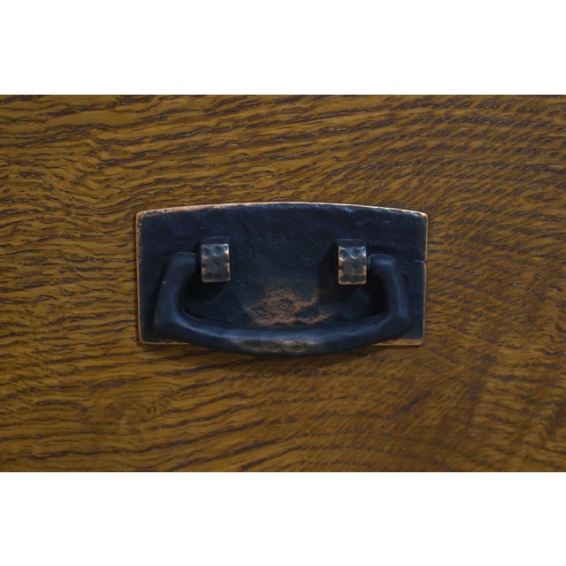 Wood Pair of Stickley Mission Oak 3 Drawer Nightstands For Sale - Image 7 of 18