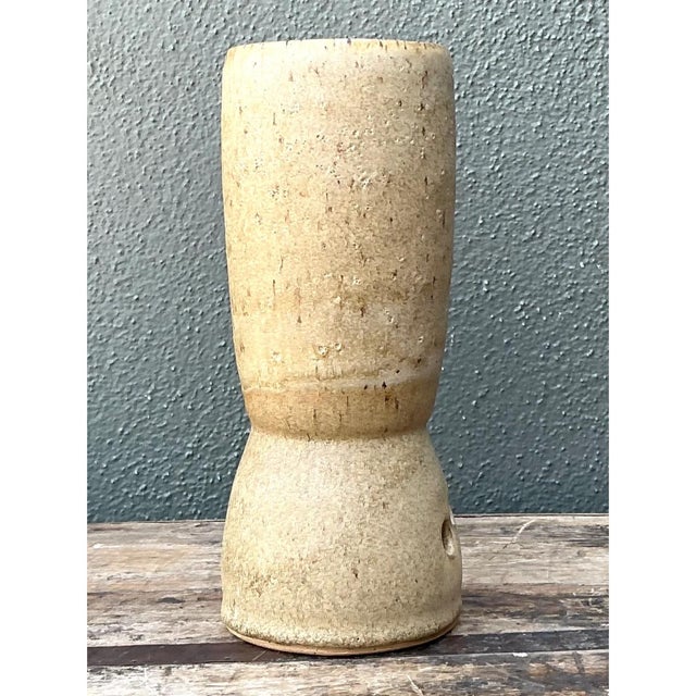 Sand Vintage Abstract Studio Pottery Vase For Sale - Image 8 of 12
