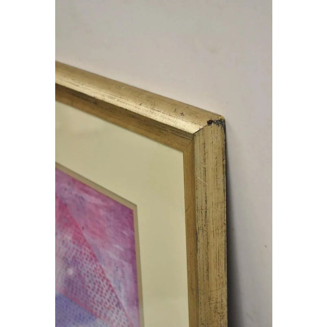 Purple Vintage Paul Klee Style "Sunset" Framed Modern Abstract Lithograph Art Print For Sale - Image 8 of 11